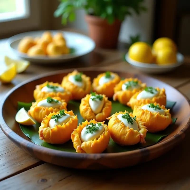 Flores de Calabacín Rellenas de Brandada: Aperitivo Elegante con Toque del Mar