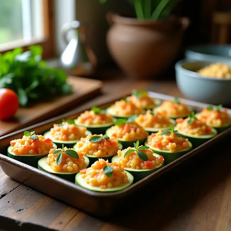Flores de Calabacín Rellenas de Arroz y Gambas: Receta Ligera y Elegante