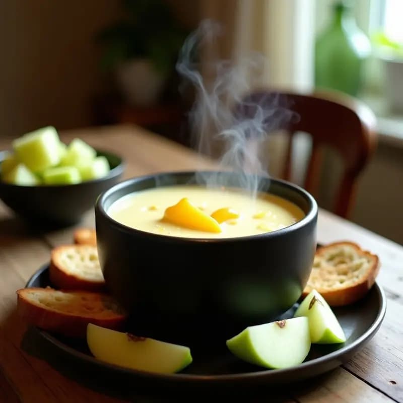 Fondue de Queso de Cabra y Honeydew: Receta Suiza Vegana y Sin Lactosa
