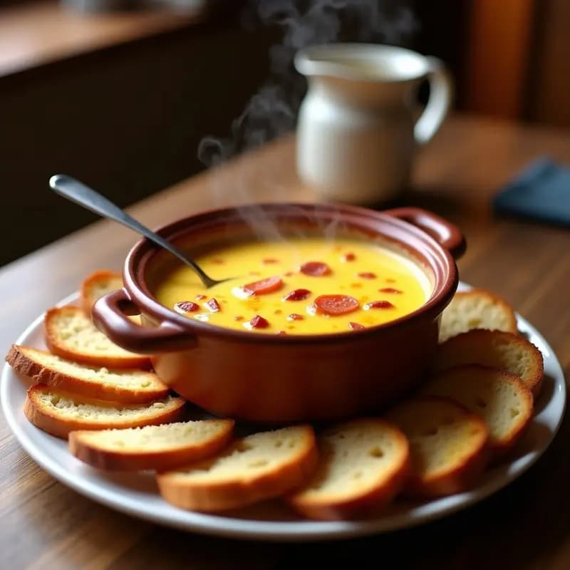 Fondue de Queso con Chorizo y Pan Tostado: Receta para Comer sin Parar