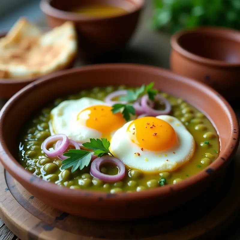 Foul Mudammas con Huevos Pochados: Desayuno Egipcio Alto en Proteína