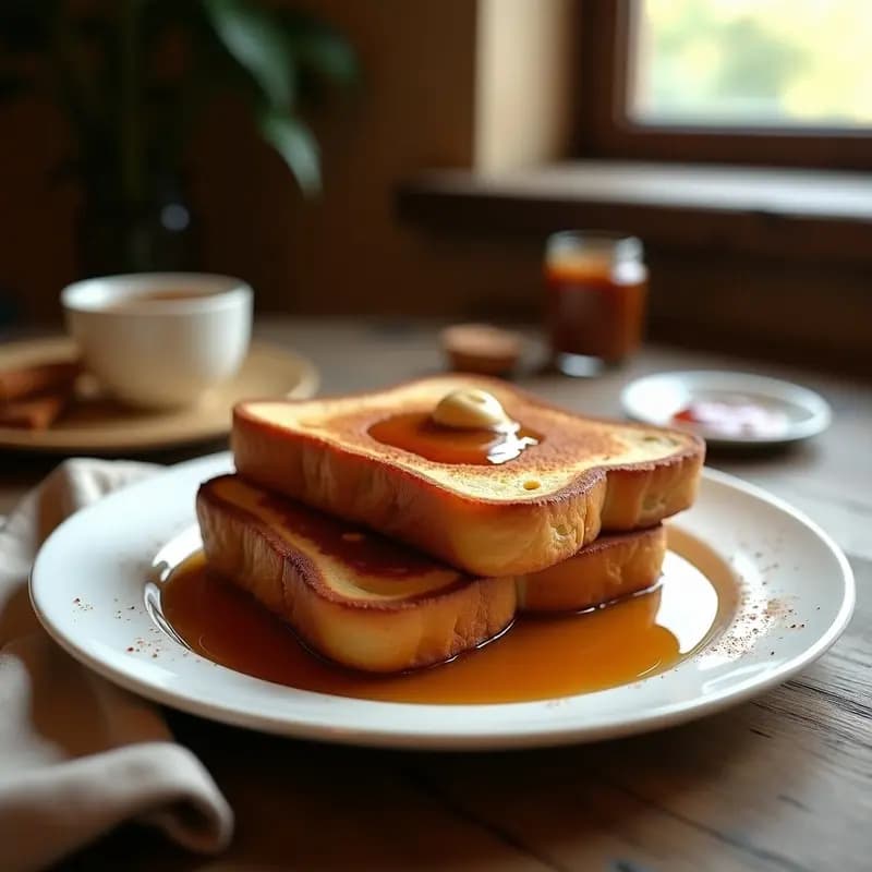 French Toast con Canela y Sirope de Arce: Desayuno Americano Clásico y Esponjoso