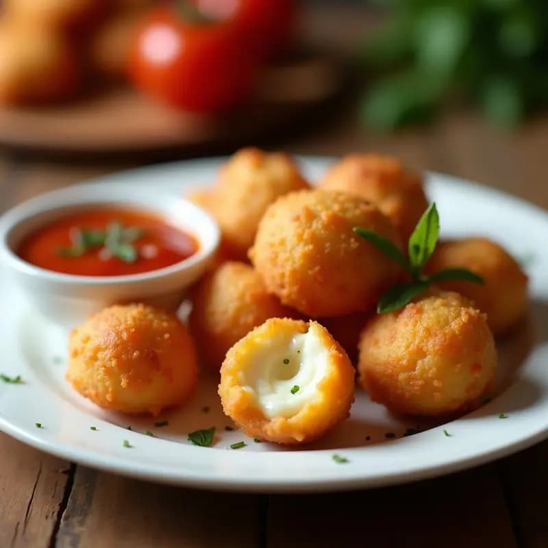 Fritos de Queso Mozzarella con Salsa de Tomate Picante: Aperitivo Italiano en 10 Minutos