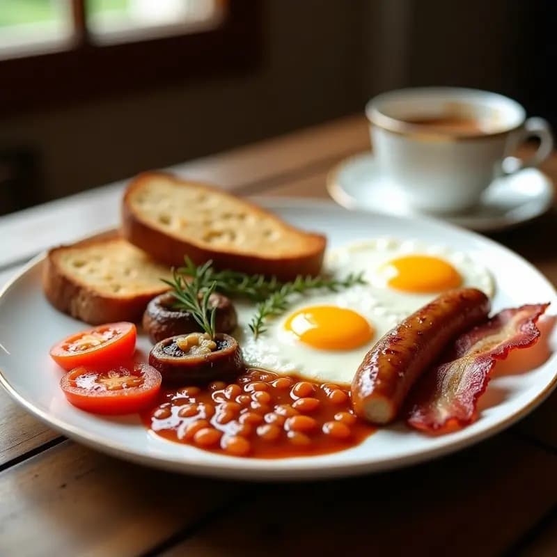Full English Breakfast: Receta Británica con Huevos, Bacon, Salchichas y Más