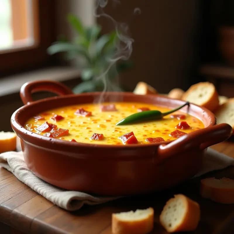 Fundue de Queso Manchego y Chorizo: Receta de Invierno para Compartir