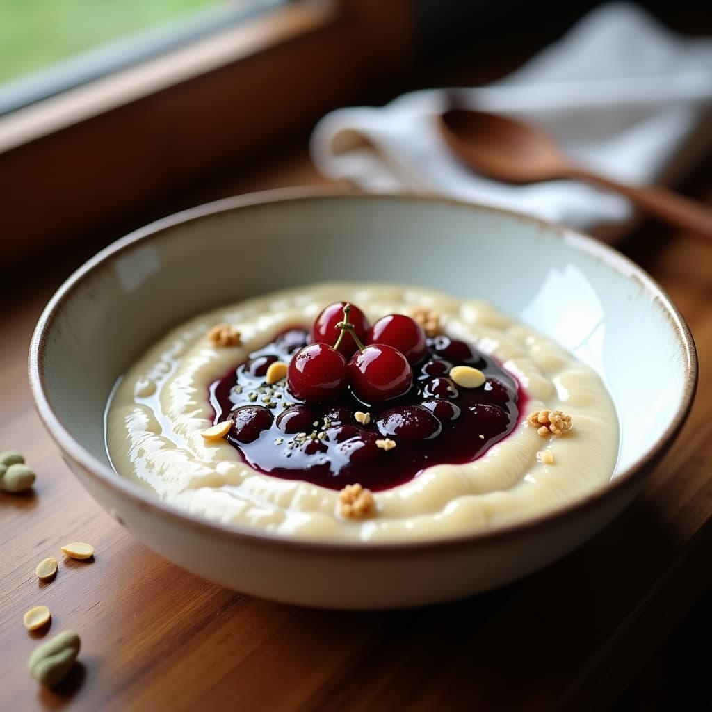 Gachas de Almendra y Cardamomo con Compota de Ciruelas: Desayuno Keto y Sin Lactosa