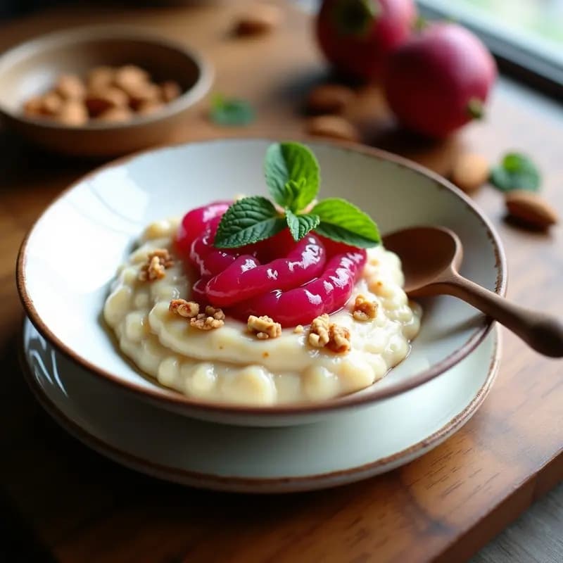 Gachas de Almendra y Cardamomo con Compota de Higo Chumbo: Desayuno Sin Gluten y Antiinflamatorio