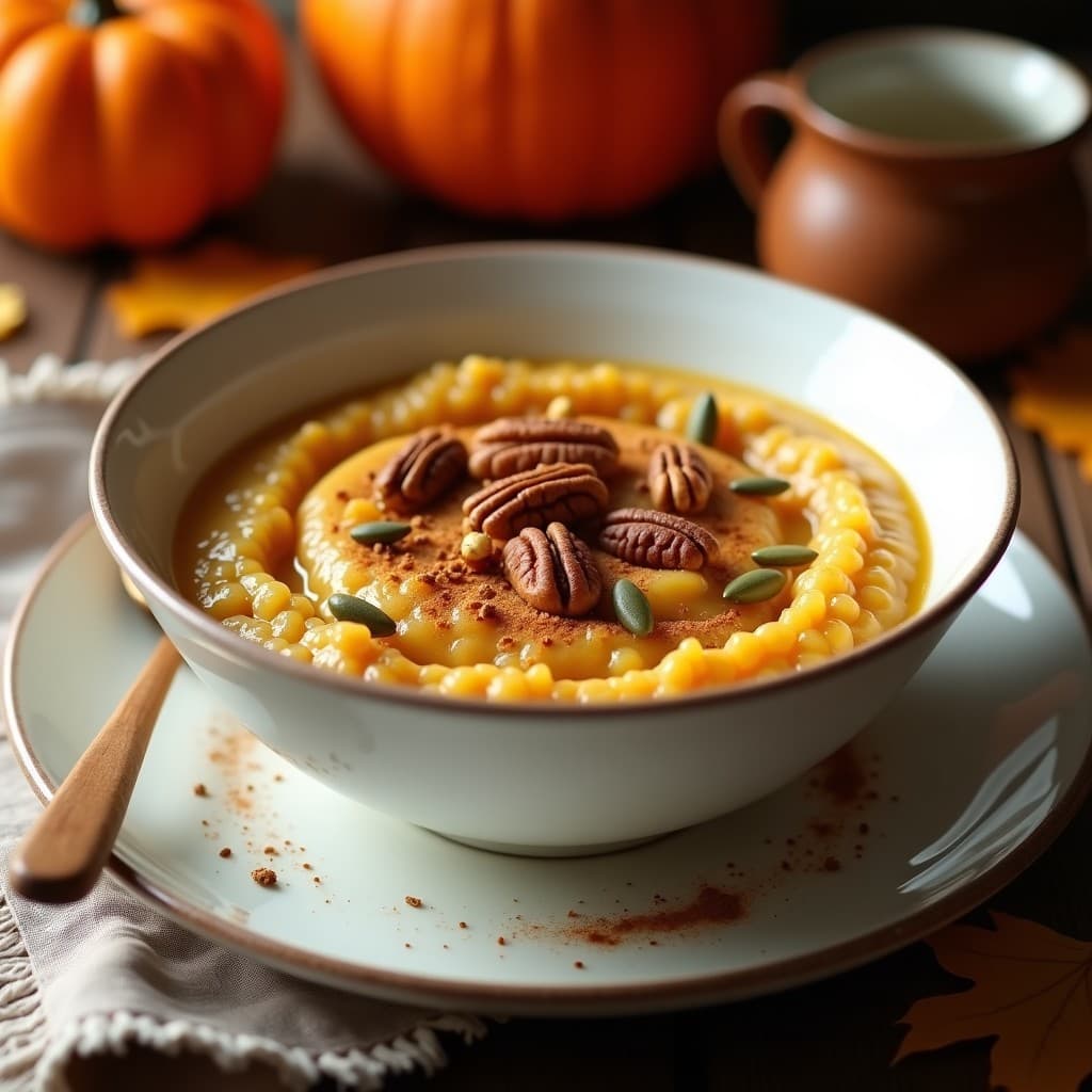 Gachas de Amaranto y Calabaza con Especias de Pumpkin Spice: Desayuno Americano Sin Lactosa