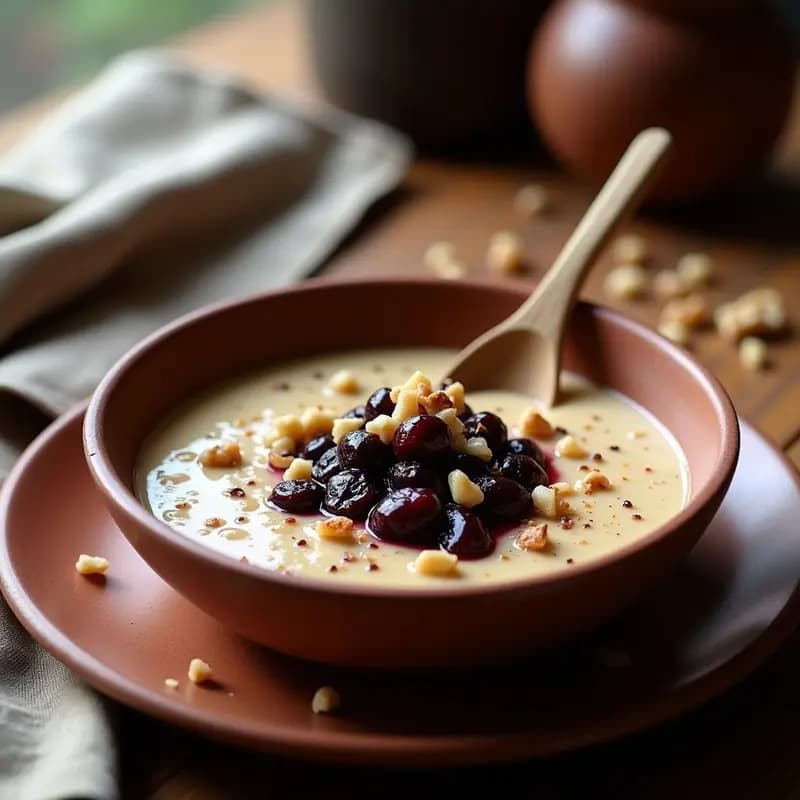 Gachas de Amaranto con Compota de Higo Negro: Desayuno Precolombino Sin Gluten