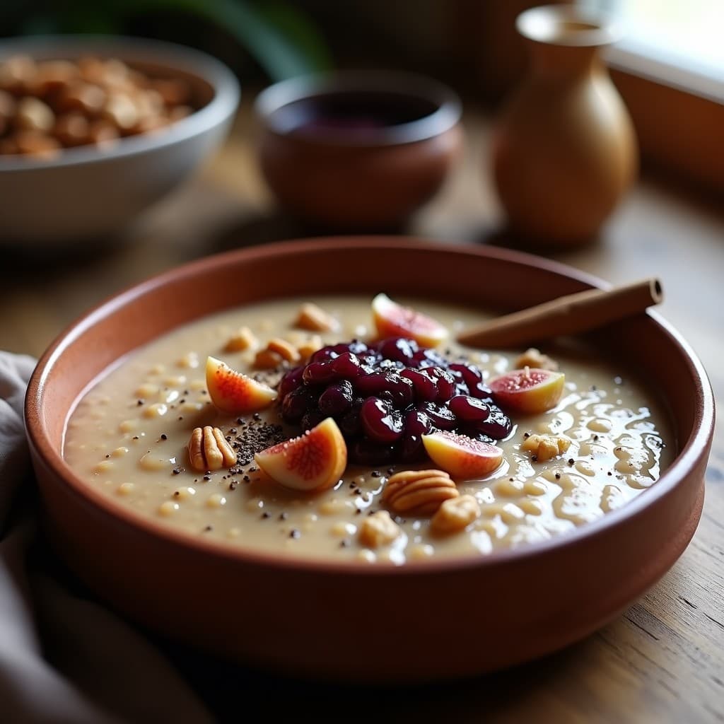 Gachas de Amaranto con Compota de Higos y Nueces: Desayuno Precolombino sin Lactosa