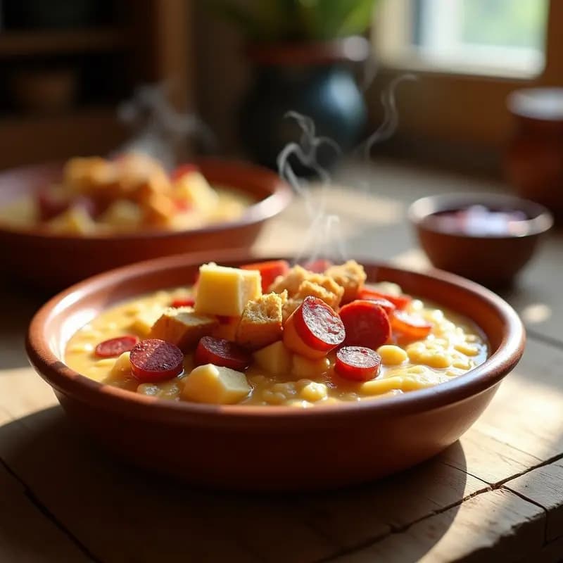 Gachas Andaluzas con Chorizo y Pan: Receta Humilde y Contundente de Invierno