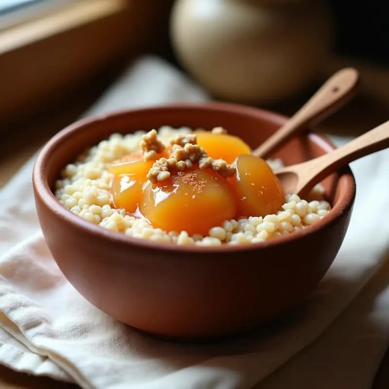 Gachas de Avena con Canela y Compota de Membrillo: Desayuno Español Tradicional