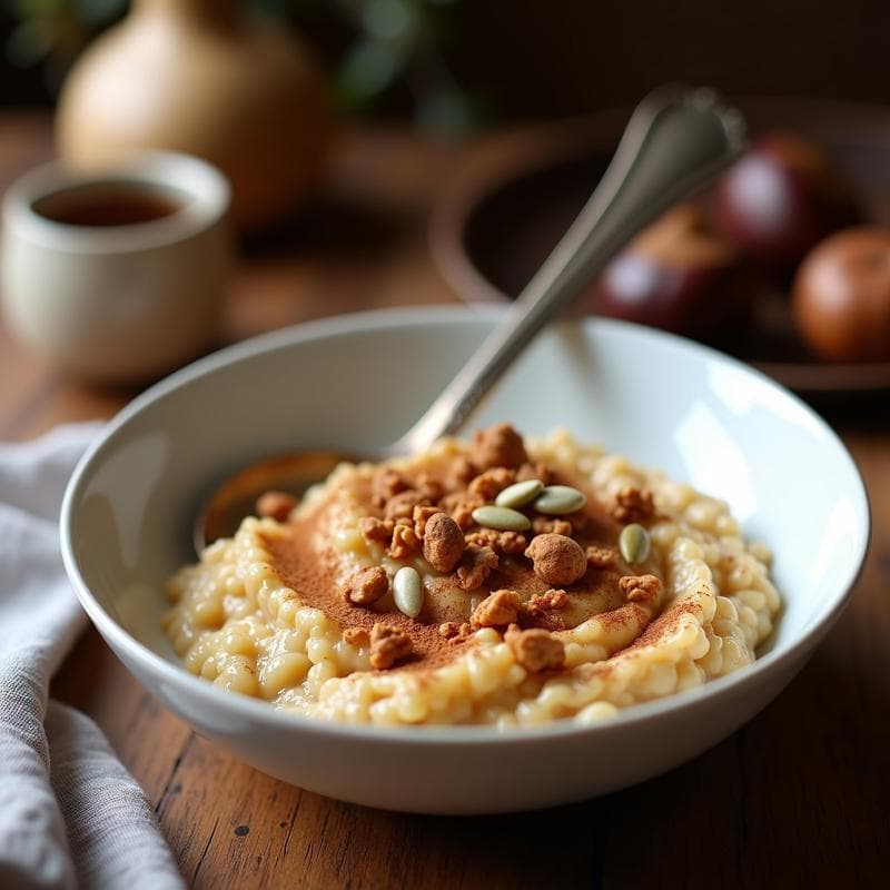 Gachas de Avena con Puré de Castaña y Canela: Desayuno Sin Gluten y Reconfortante