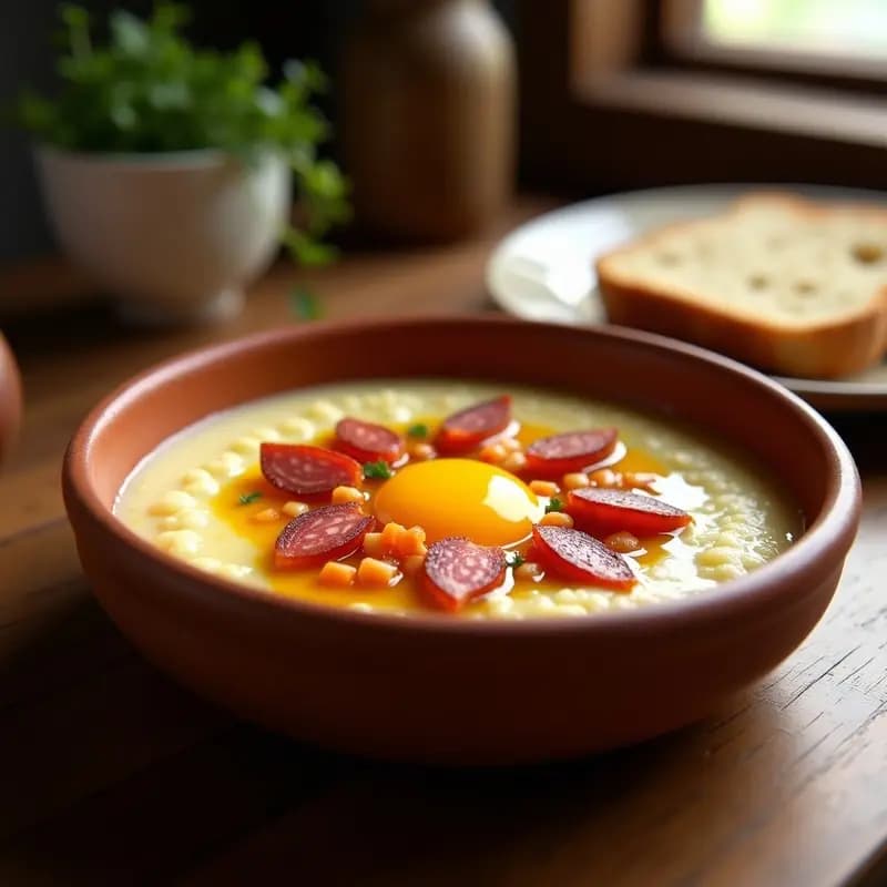 Gachas Manchegas con Chorizo y Panceta: Desayuno Energético de Pastores