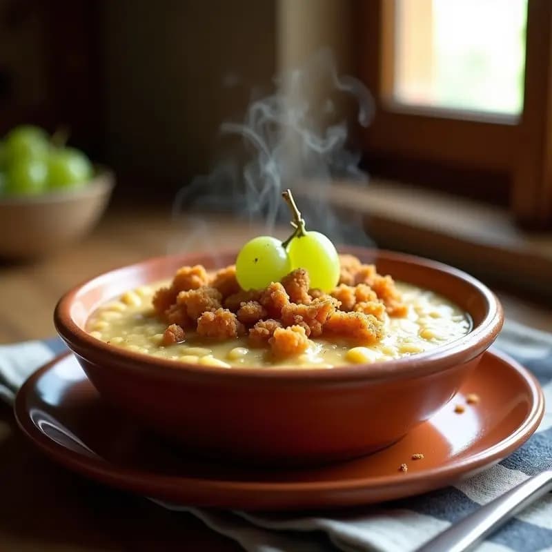 Gachas Manchegas con Torreznos y Uvas: Desayuno o Merienda de Pastores