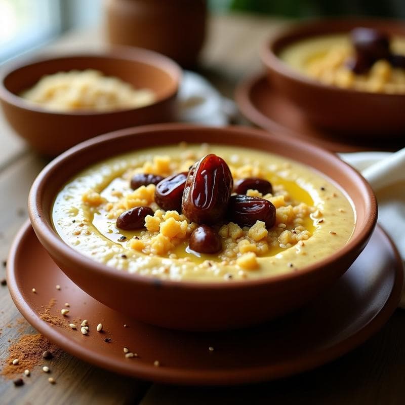 Gachas de Quinoa Inflada con Leche de Camello y Dátiles: Desayuno codiciado Emiratí Sin Lácteos