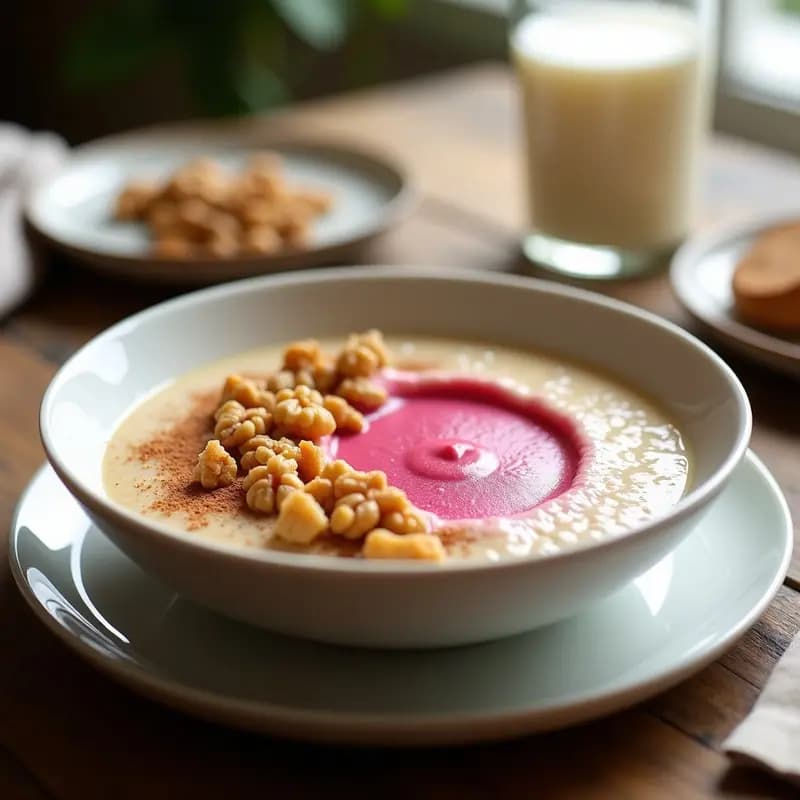 Gachas de Quinoa con Puré de Guayaba y Nueces: Desayuno Colombiano Sin Lactosa y Alto en Fibra