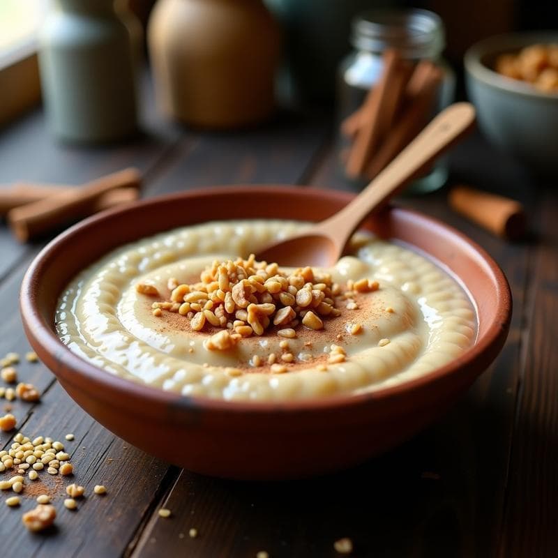 Gachas de Sorgo con Leche de Soja y Canela: Desayuno Africano Sin Lactosa y Vegano