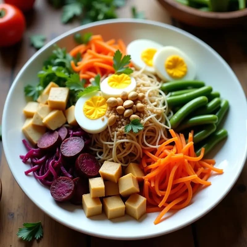 Gado-Gado Indonesio con Salsa de Cacahuete y Verduras: Ensalada Colorida y Nutritiva