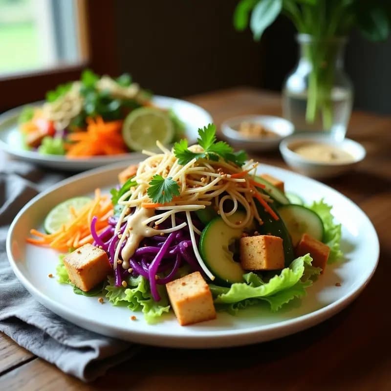 Gado-Gado de Tofu y Vegetales: Ensalada Indonesa con Salsa de Cacahuete y Lima