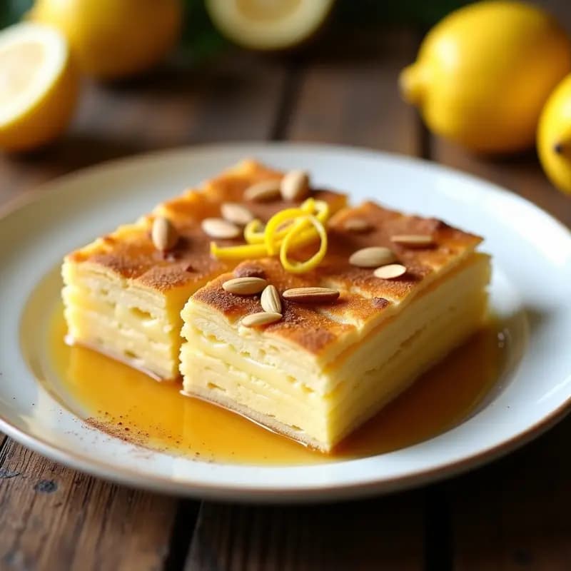 Galaktoboureko de Semolina y Limón: Postre Griego Sin Lactosa