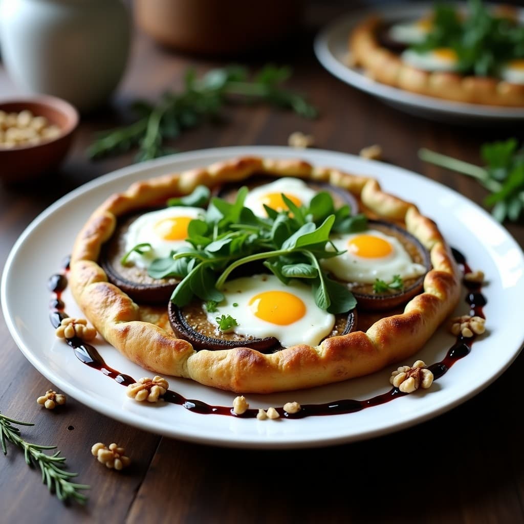 Galette de Champiñones Portobello y Rúcula: Receta Francesa Sin Masa y Keto