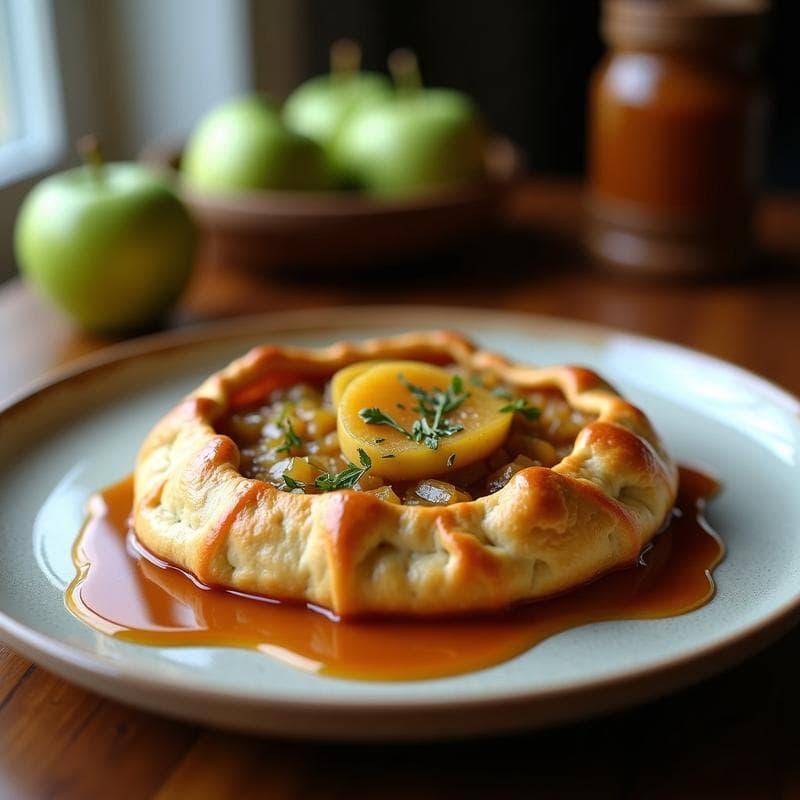 Galette de Espelta con Manzana Verde y Caramelo de Sidra: Postre Francés Sin Gluten