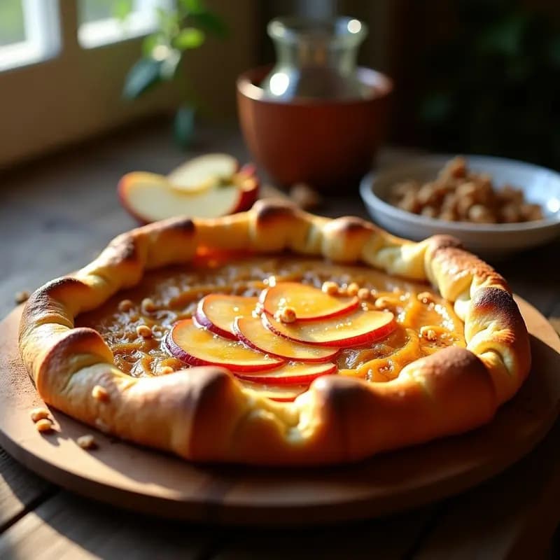 Galette Bretón de Manzana y Queso de Cabra: Postre Francés Sin Azúcar con Masa de Almendra