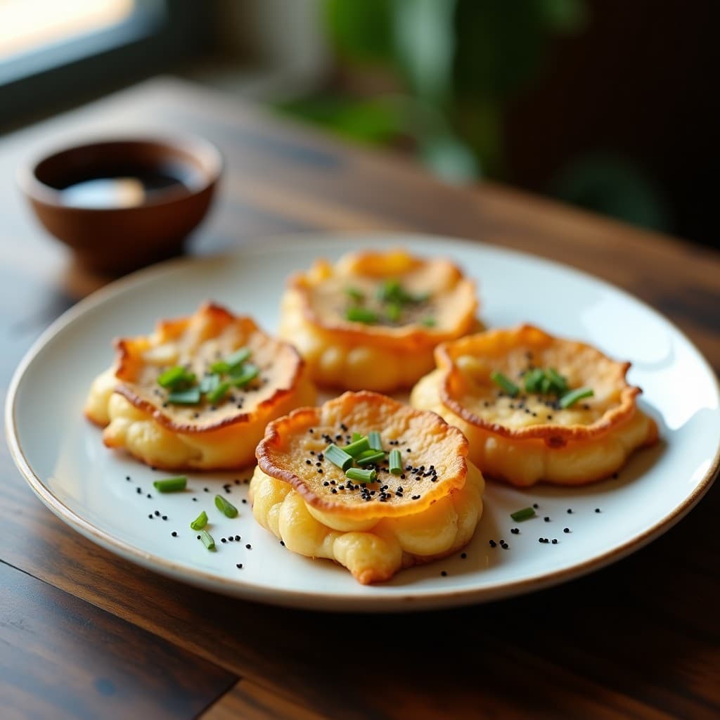 Galettes de Algas Nori y Queso de Cabra: Aperitivo Francés-Japonés Sin Gluten en Sartén Antiadherente