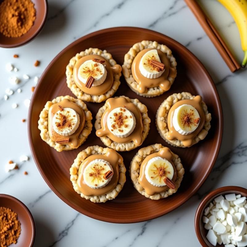 Galettes de Arroz Inflado con Crema de Cacahuete y Plátano: Snack Energético Sin Gluten