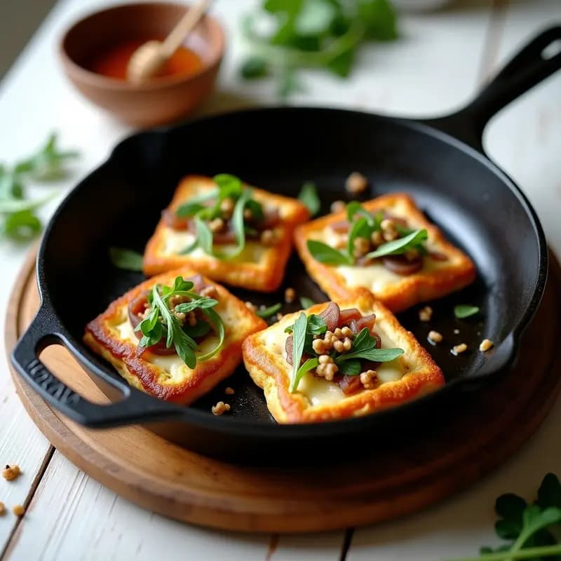 Galettes Bretonas con Queso de Cabra y Rúcula: Aperitivo Francés Crujiente en Sartén
