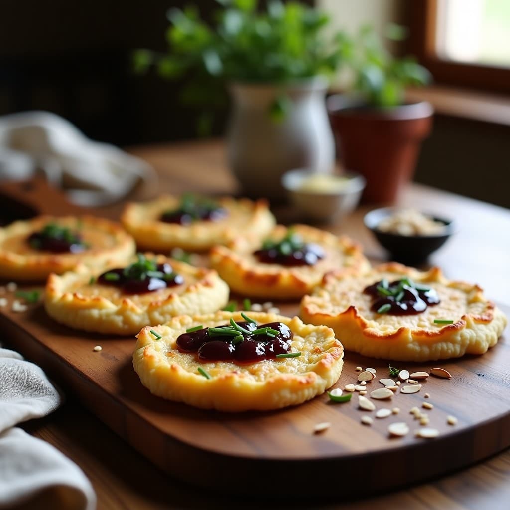 Galettes de Coliflor y Queso de Almendras con Mermelada de Higo: Entrante Francés Sin Harina