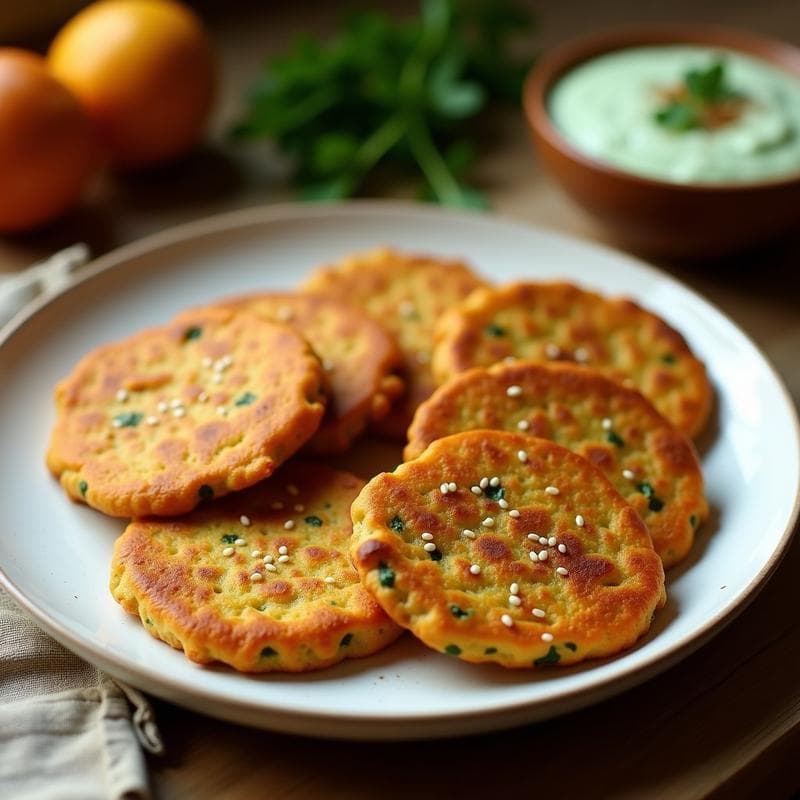 Galettes de Lentejas Rojas y Espinacas: Aperitivo Indio Sin Gluten en Sartén