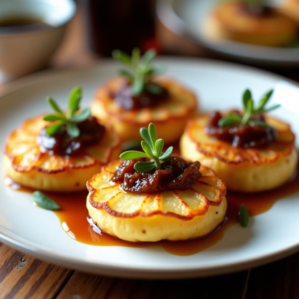 Galettes de Patata y Cebolla Caramelizada con Queso de Cabra: Entrante Francés en Airfryer