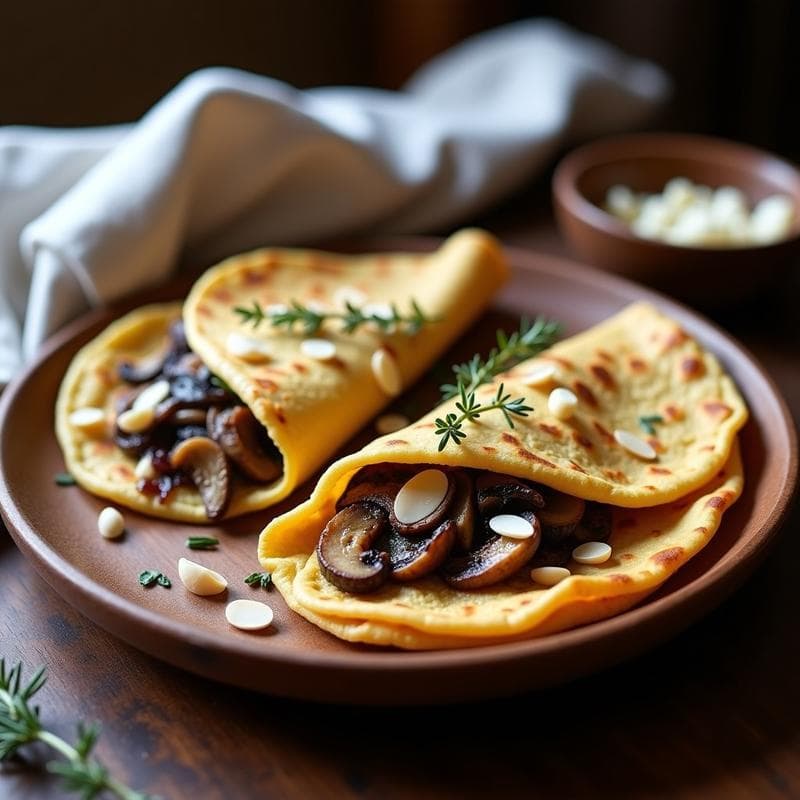 Galettes de Sarrassin con Champiñones y Queso de Cabra: Receta Francesa Sin Gluten