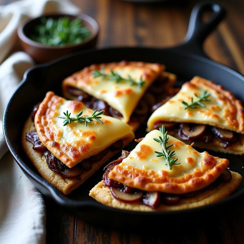 Galettes de Trigo Sarraceno con Champiñones y Cebolla Caramelizada: Receta Sin Gluten en Sartén