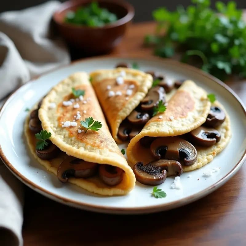 Galettes de Trigo Sarraceno con Champiñones: Crepes Francesas Sin Gluten y Veganas