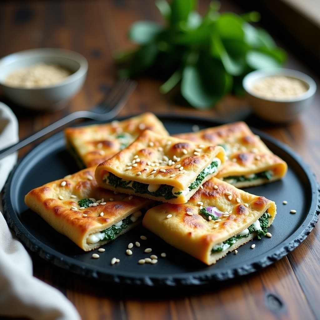 Galettes de Trigo Sarraceno con Crema de Espinacas y Queso de Anacardo: Receta Francesa Vegana