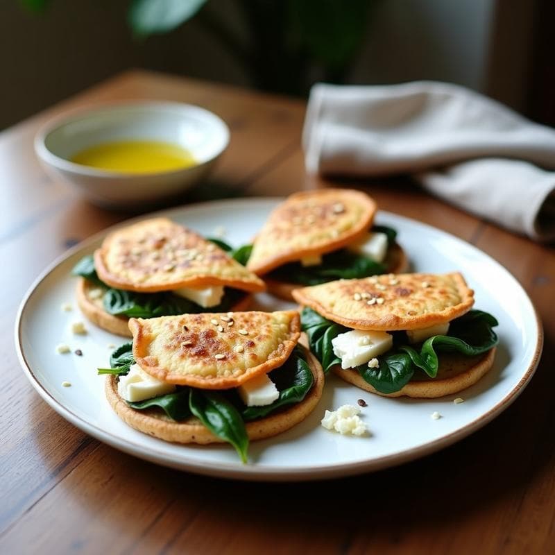 Galettes de Trigo Sarraceno con Espinacas y Queso Feta: Receta Sin Gluten en Sartén Antiadherente