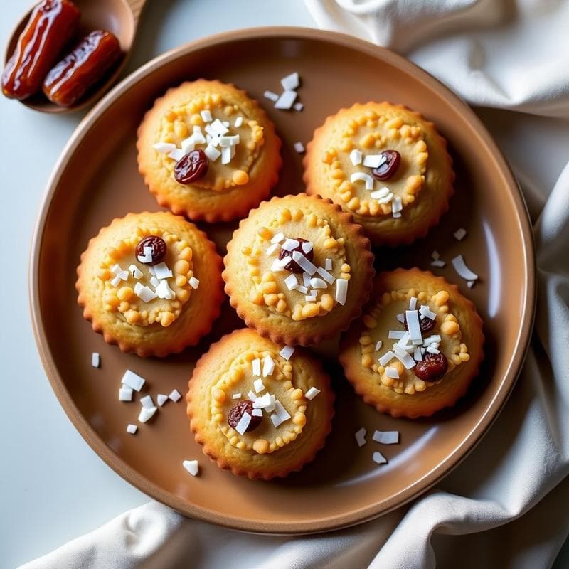 Galleta de Avena y Harina de Garbanzo con Trozos de Dátiles: Snack Energético Sin Horno