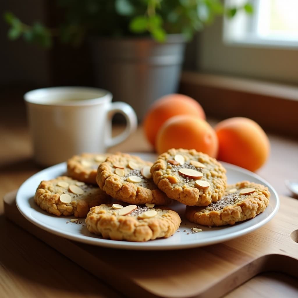 Galleta de Avena y Puré de Albaricoque con Semillas de Chía: Desayuno Sin Azúcar