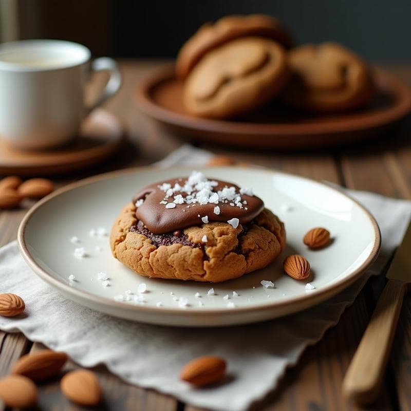 Galleta de Harina de Almendra y Chocolate 85% con Sal Marina: Postre Keto Crujiente en 10 Minutos