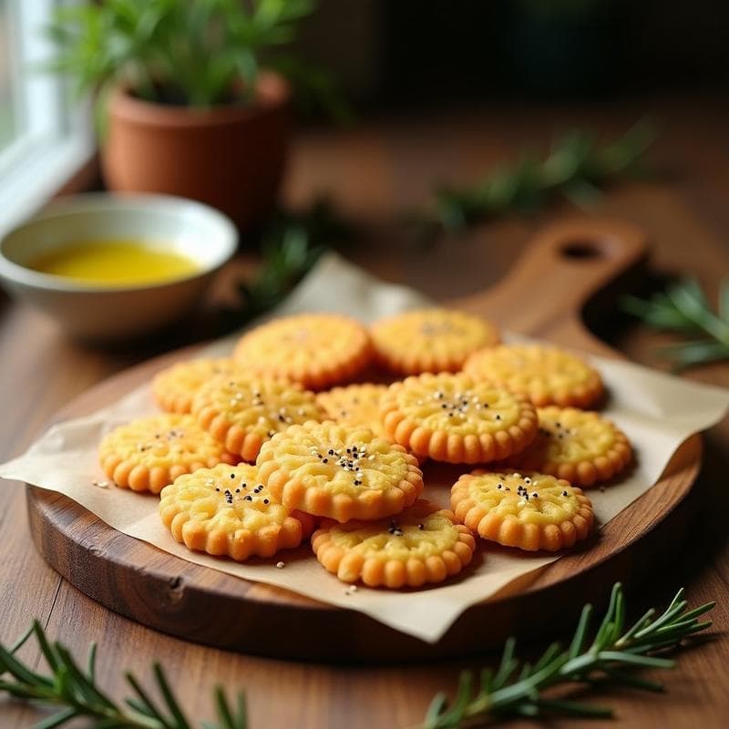 Galleta Salada de Harina de Garbanzo y Romero: Aperitivo Keto Crujiente en 12 Minutos