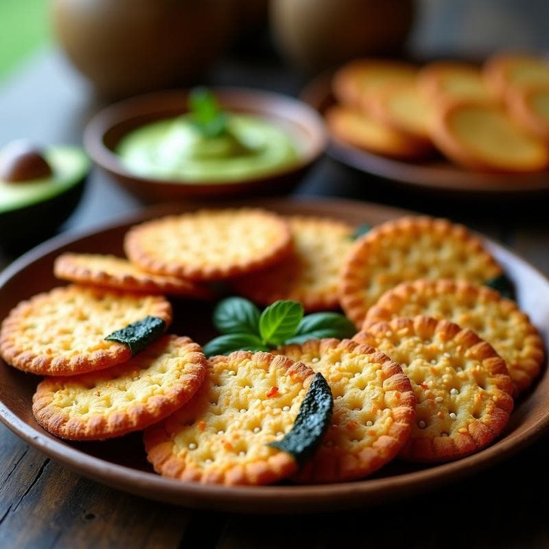 Galletas de Algas Nori y Semillas de Lino: Aperitivo Salado Sin Harina en Airfryer