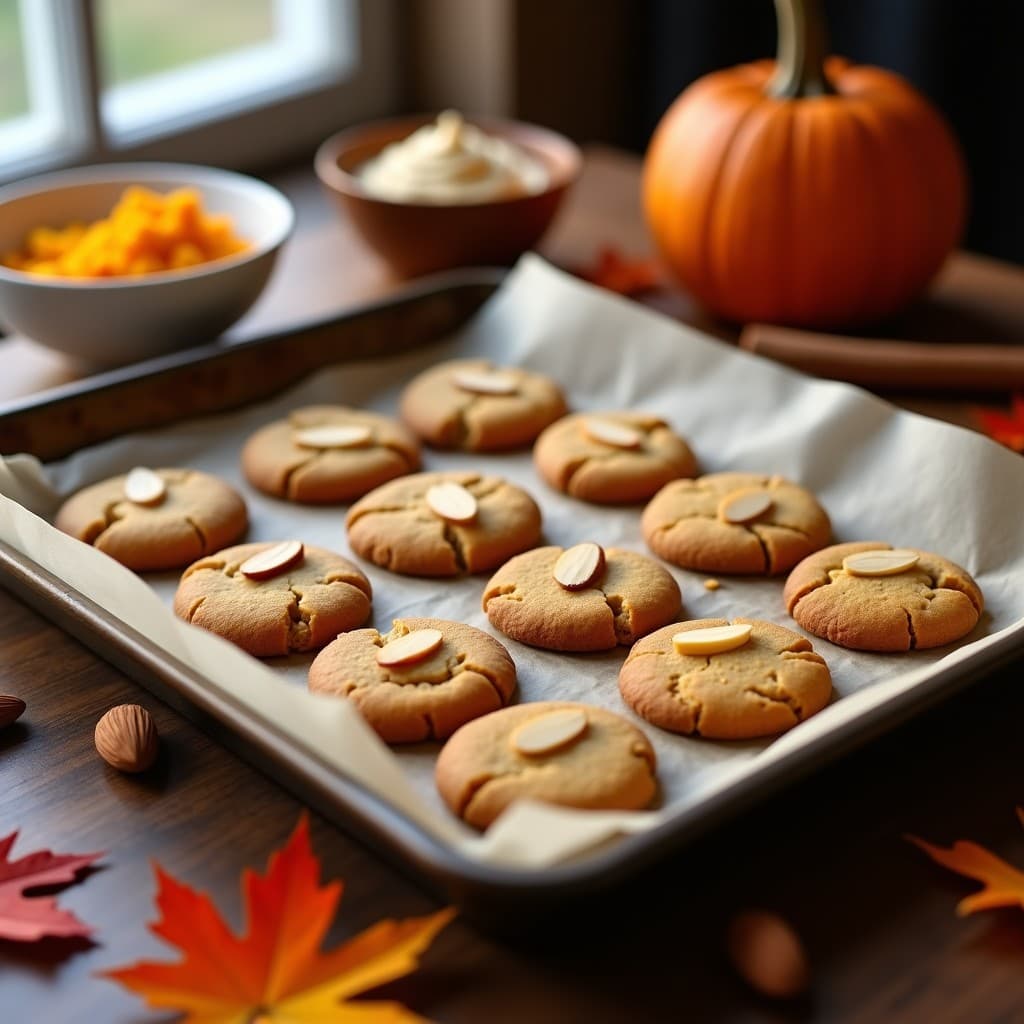 Galletas de Harina de Almendra y puré de Calabaza con Speculoos: Snack Otoñal Sin Azúcar