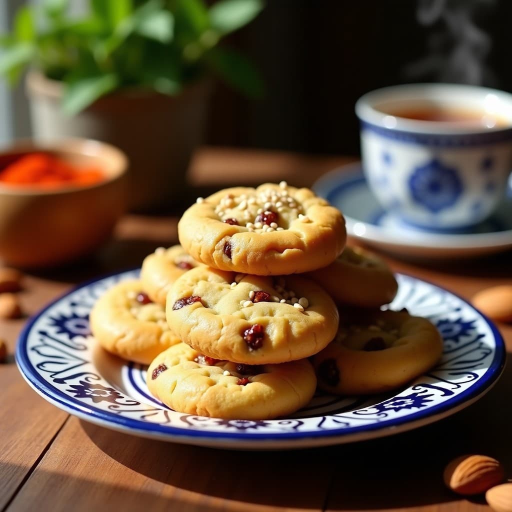 Galletas de Almendra y Harissa con Trozos de Higo Seco: Receta Magrebí Sin Azúcar