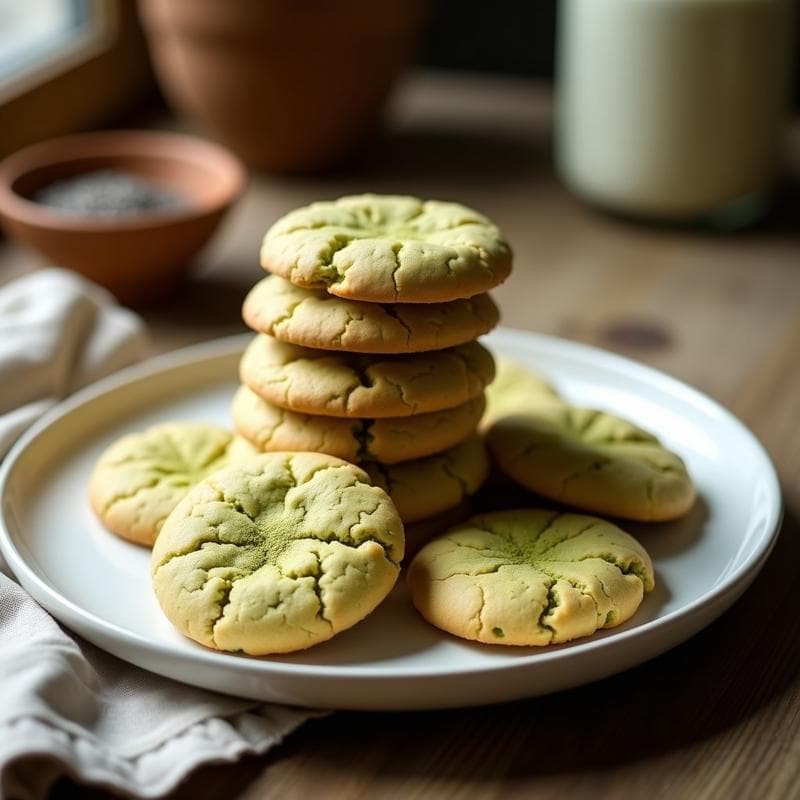 Galletas de Almendra y Matcha con Semillas de Chía: Postre Vegano Sin Harina y Sin Azúcar