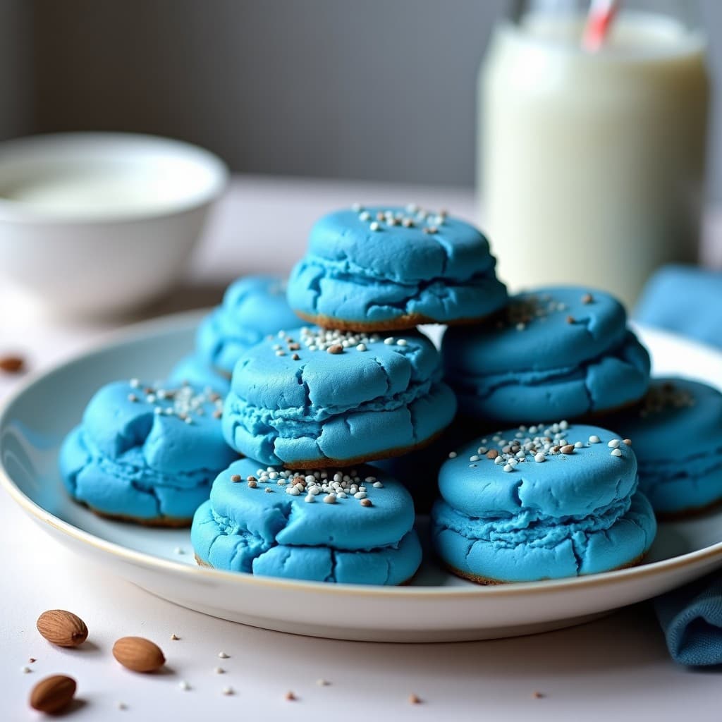 Galletas de Polvo de Almendras y Esencia de Azul de Añil: Postre Vegano y Colorido