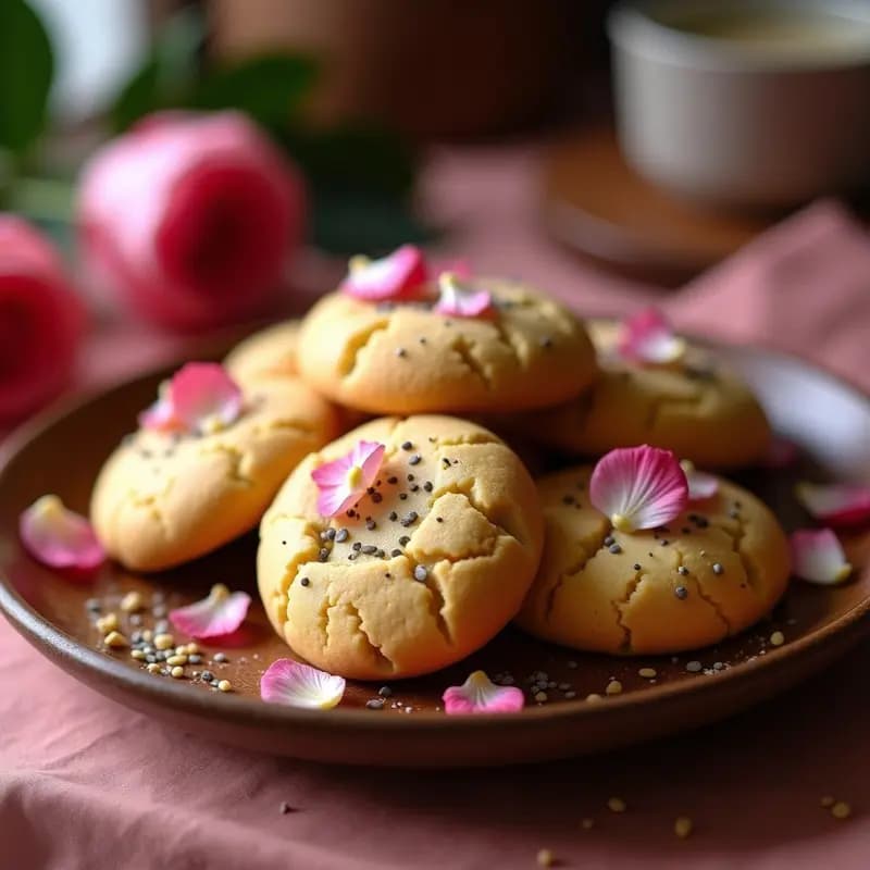 Galletas de Altea y Semillas de Chía con Esencia de Rosa: Postre Floral y Sin Azúcar