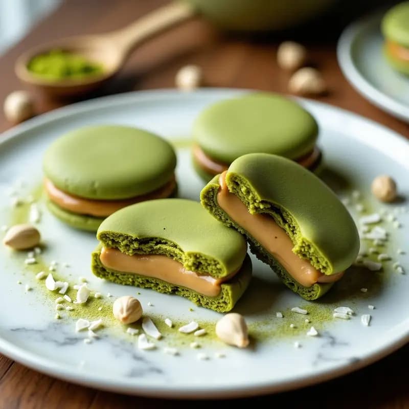 Galletas de Avellana y Matcha con Relleno de Crema de Cacahuete: Postre Crudivegano Sin Horno